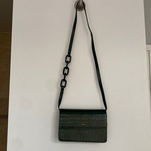 JW PEI NEVER WORN Julia Acrylic Chain Cross body bag - dark green croc